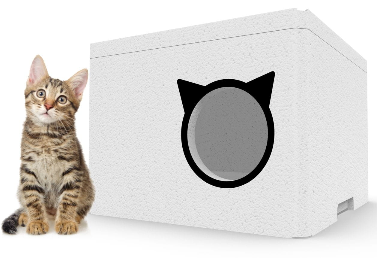 Leichtes Katzen-Schutzhaus aus EPS mit abnehmbarem Dach