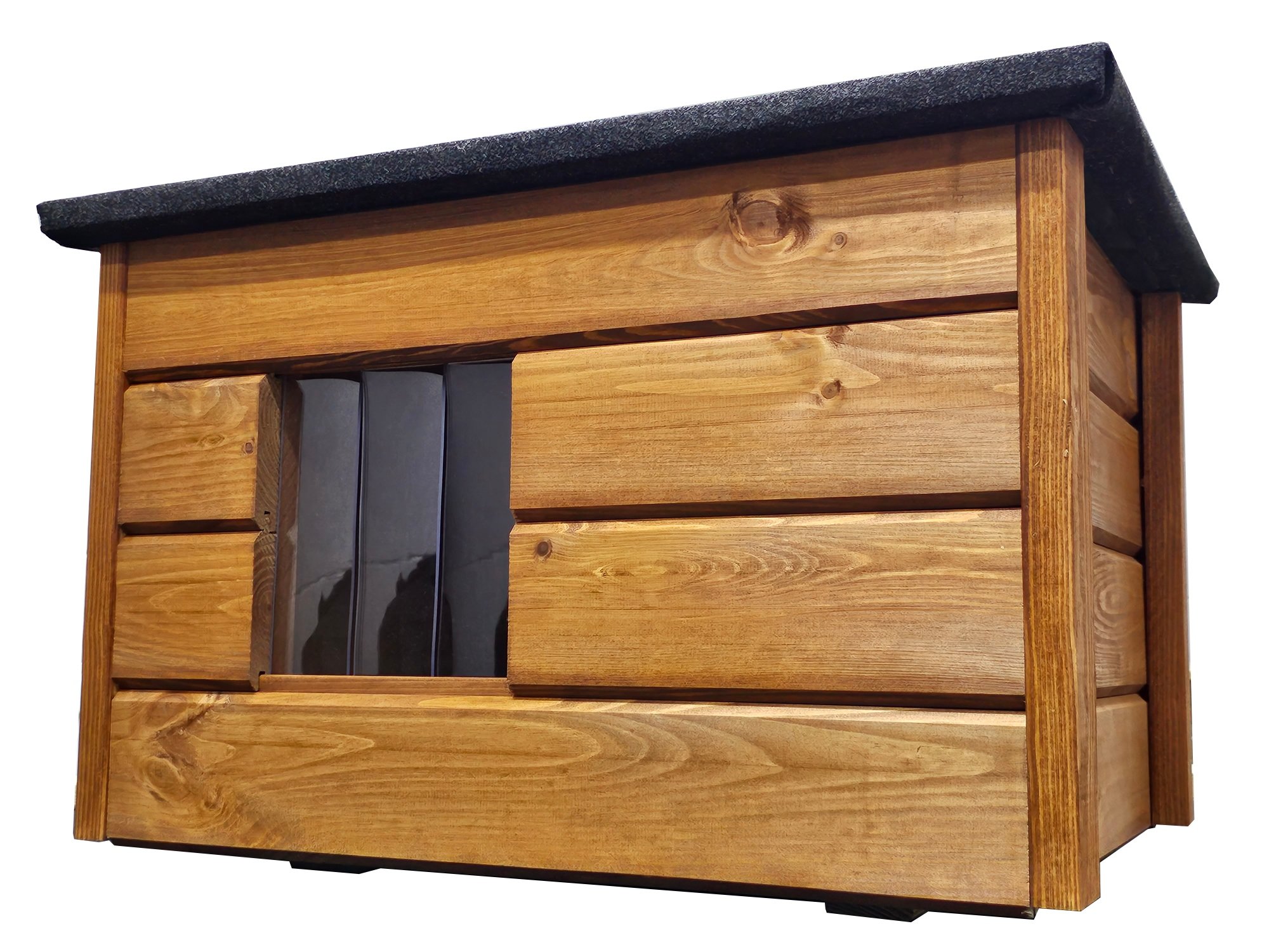 Isoliertes Katzenhaus "VERSANO" inklusive Matratze, 57x44x36 cm - goldene Eiche